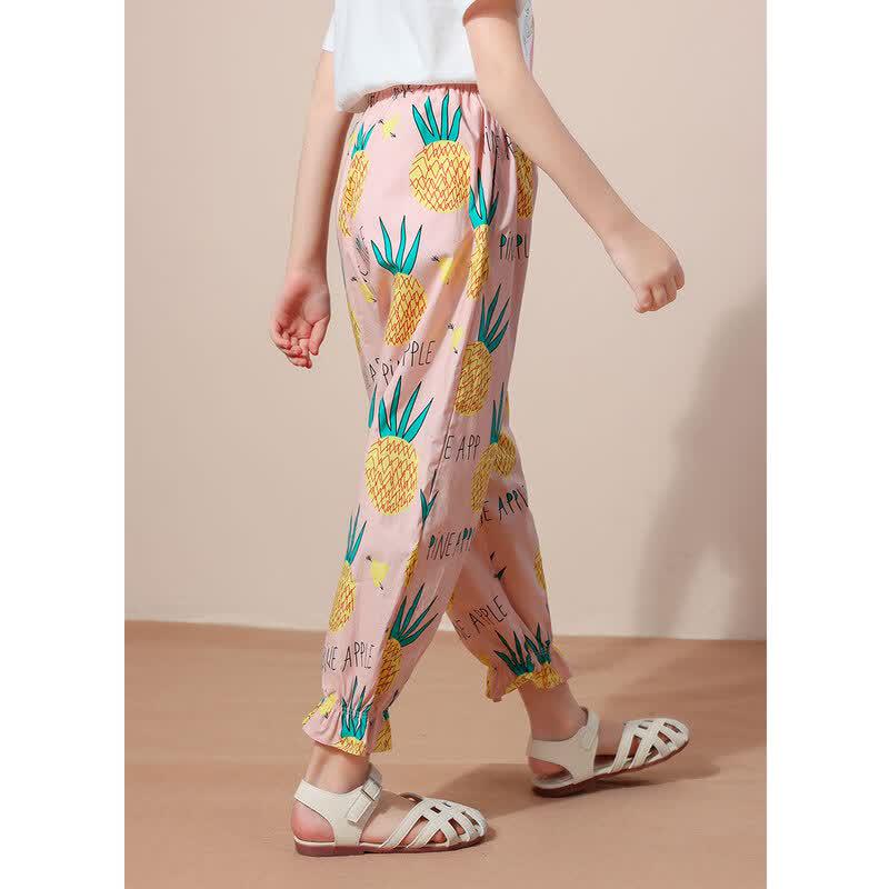 Montagut Girls' 2026 Summer Fruit Print Mosquito Repellent Long Pants