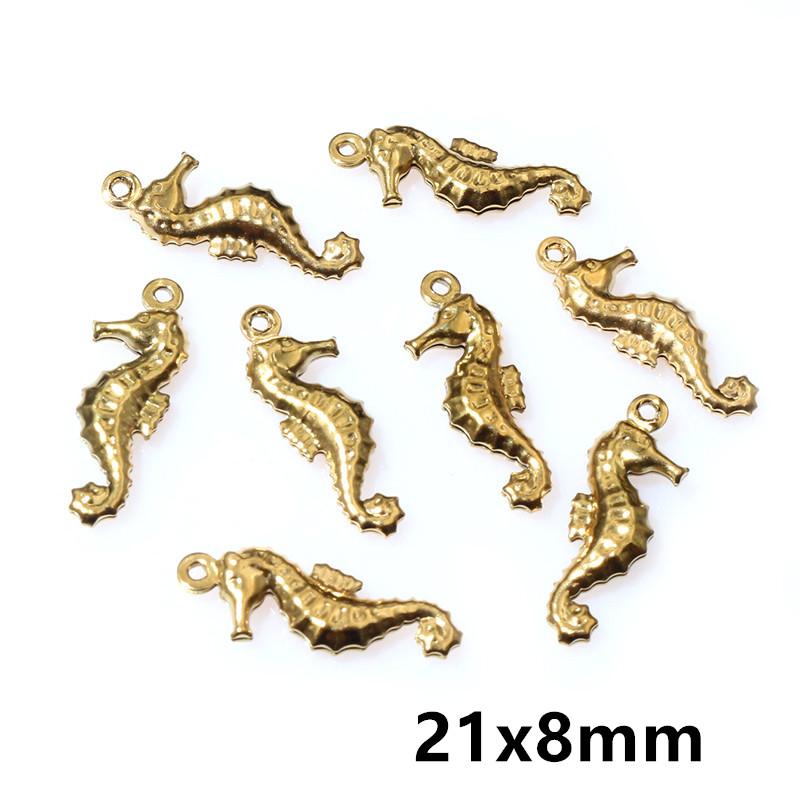 20pcs Stainless Steel Animal Charms Fish Turtle Bee Bear Pendants Crafts for Necklace Bracelet Earrings DIY Jewelry Accessories