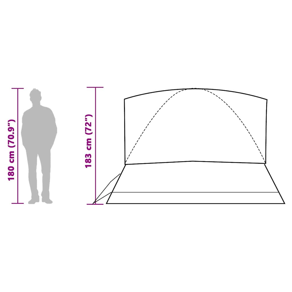 Dome Family Tent for 6 Persons Green Waterproof