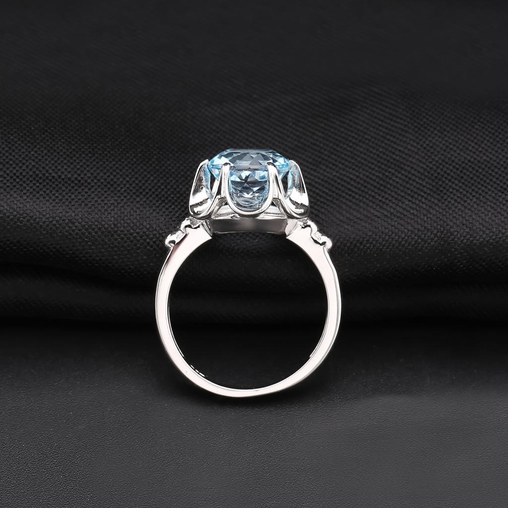 Natural Topaz Ring For Women, Camellia Fresh And Sweet S925 Sterling Silver Inlaid Natural Colored Treasure Ring