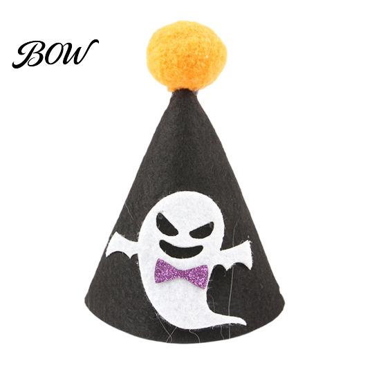 Holiday Pet Hat Halloween Pointed Hat, Cute Ghost Witch Pumpkin Cat Pom-pom Comfortable for Cats And Small Dogs Party