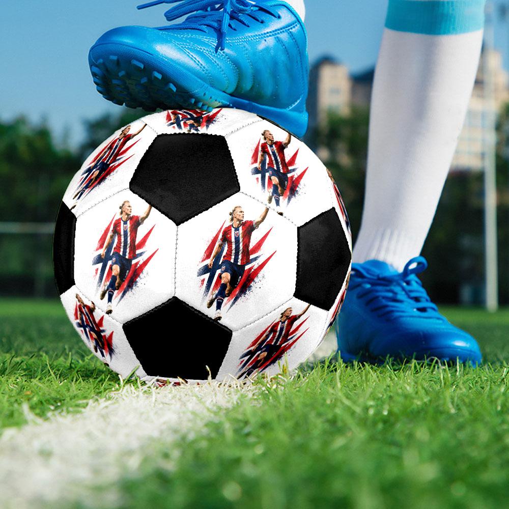 Erling Haaland Soccer Ball Size 5 Colorful Machine Stitched PVC Competition Ready Durable High-Bounce