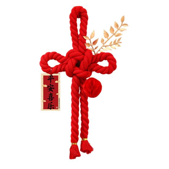Chinese Wanzi Knot Decoration Red Knot Hanging Lucky Ornaments Door Handle Wall Pendant Feng Shui Good Luck Charm for Spring Festival Car Tree Decor