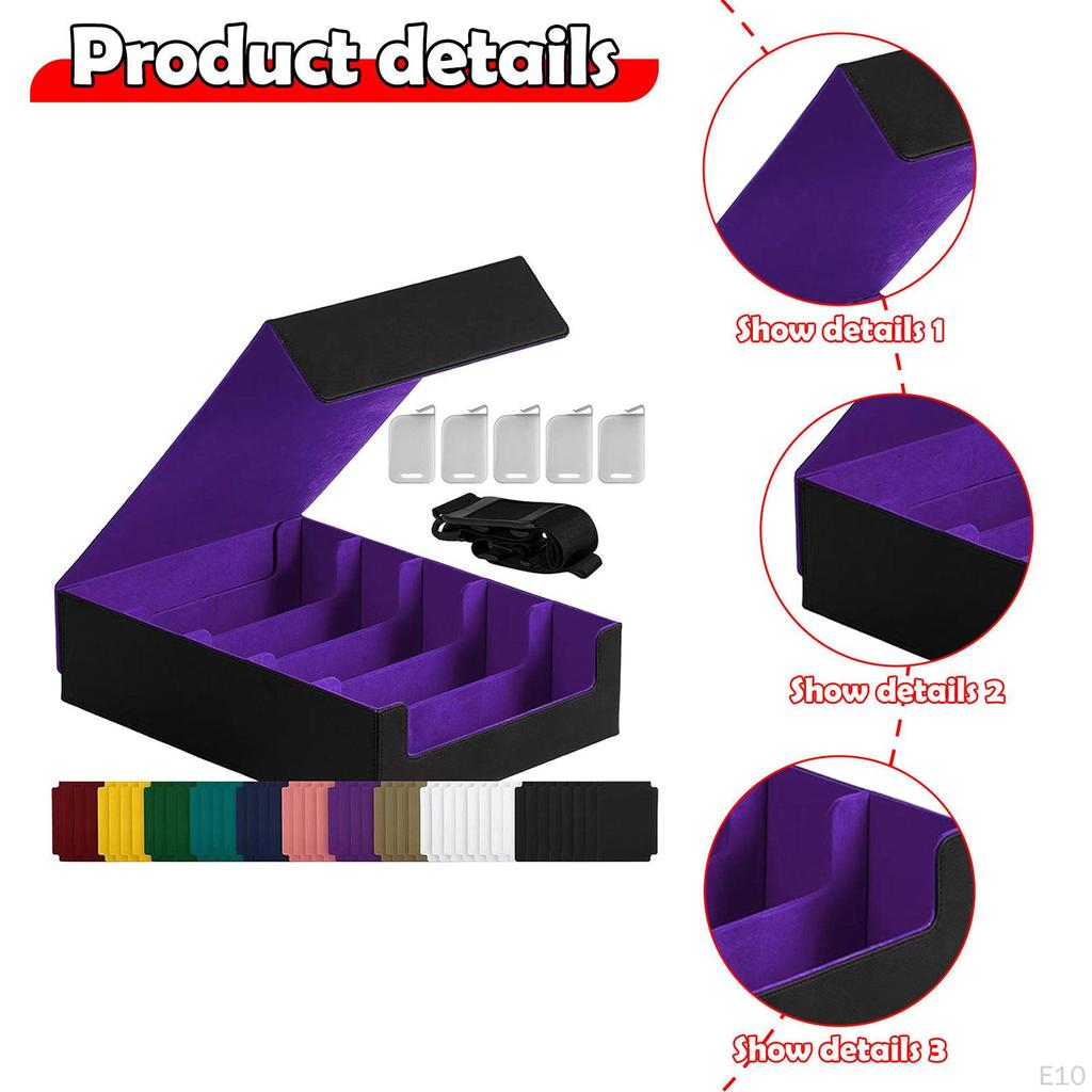 Card Deck Box Container 3800+ Capacity for Game Cards Large with 24 Dividers and 5