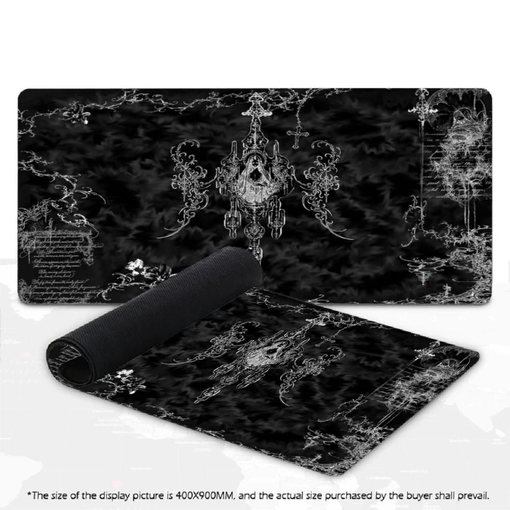 XXL Dark Gothic Skull Large Mousepad Skeleton Floral Pattern Deskmat Non-Slip Rubber Gaming Pc Keyboard Gamer Mouse Mats