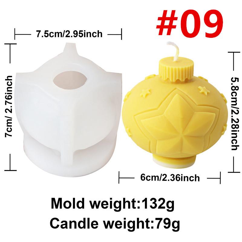 Geometrische Weihnachts-Kugel Kerze Silikonform Glockendesign Geeignet für Aromatherapie-Kerzen Gips-Bastelarbeiten Weihnachts-Heimdekoration