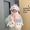 Cute Kuromi Three Piece Hat Set Cartoon Parent Child Melody Fashion Scarf Glove One Piece Hat 3-in-1