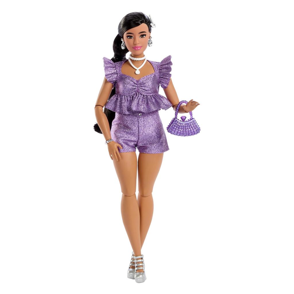 Barbie Deluxe Style Purple Hot Pants Dress-Up Doll House for Pretend Play, Ages 4 and Up, Purple, JFP43