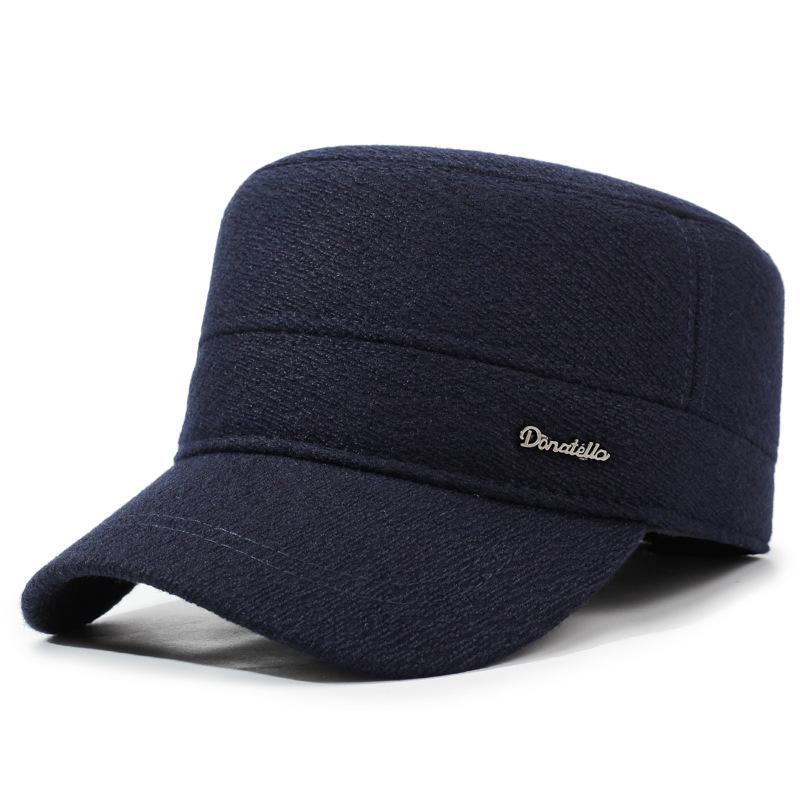 

Кепка для мужчин среднего и пожилого возраста, зимняя плоская кепка, кепка с защитой ушей, осенне-зимняя теплая толстая хлопковая кепка для дедушки