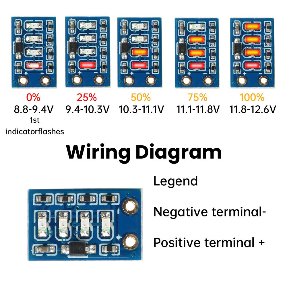 1S 2S 3S Mini Batteriestandsanzeige Modul 4-Kanal Lithium Batterie Leistungsanzeige LED Batteriespannung Strom Tester