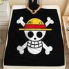 1PC One Piece Straw Hat Pirates Patterned Flannel Blanket Suitable For All Seasons For Home Decor Warmth And Comfort Gifts Holiday Present