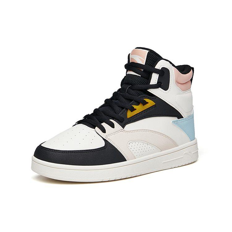 Anta Casual Abrasion Resistant Slip Resistant High Top Skateboard Shoes Women's White Pink Blue 122138071-2
