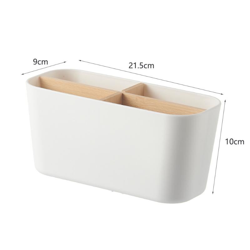 

Держатели для зубных щеток для ванных комнат, Электрический держатель для зубной щетки с бамбуковыми разделителями, Органайзер для зубной пасты для столешницы в ванной белый