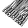 10pcs 14 Inch Hex Shank 100mm Long Magnetic BST Screwdriver Bits Set (Slotted+Cross Hex Head)