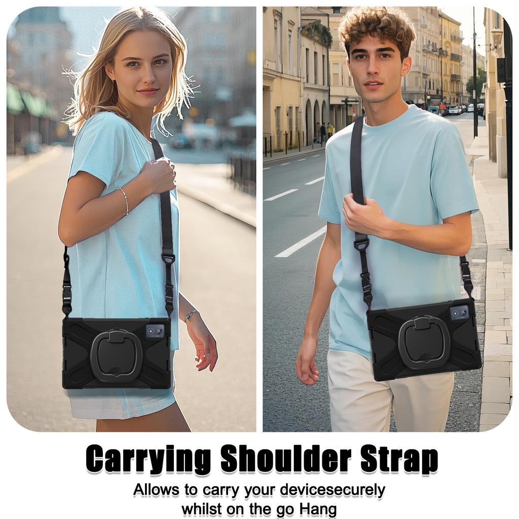 For Lenovo Tab K11 Plus/Zhaoyang K11 B352FU,TB230XC Case with Shoulder Strap TPU+PC+Silicone Kickstand Tablet Cover