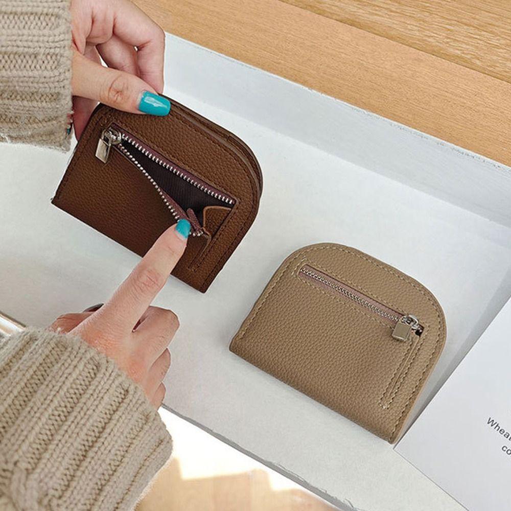 

Zipper Pu Coin Purse Card Pocket Short Wallet Simple Card Holders Clutch Women чёрный