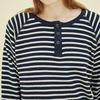 CHIQUITA Henley Neck Sweatshirt (St Waffle) Navy 243601Tnv