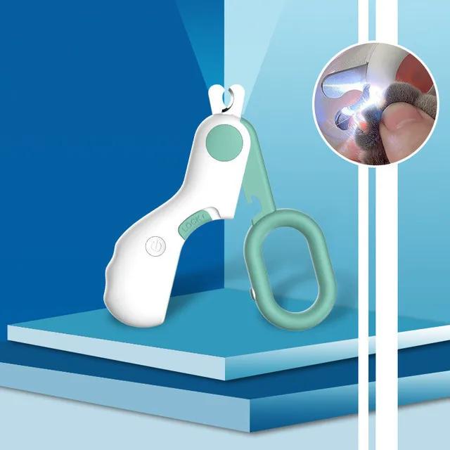 

New LED Lights Pet Nail Clippers Professional Pet Nail Clippers Cat Paw Beauty Clippers Puppy Clippers Cat Accessories Cat Care зелёный