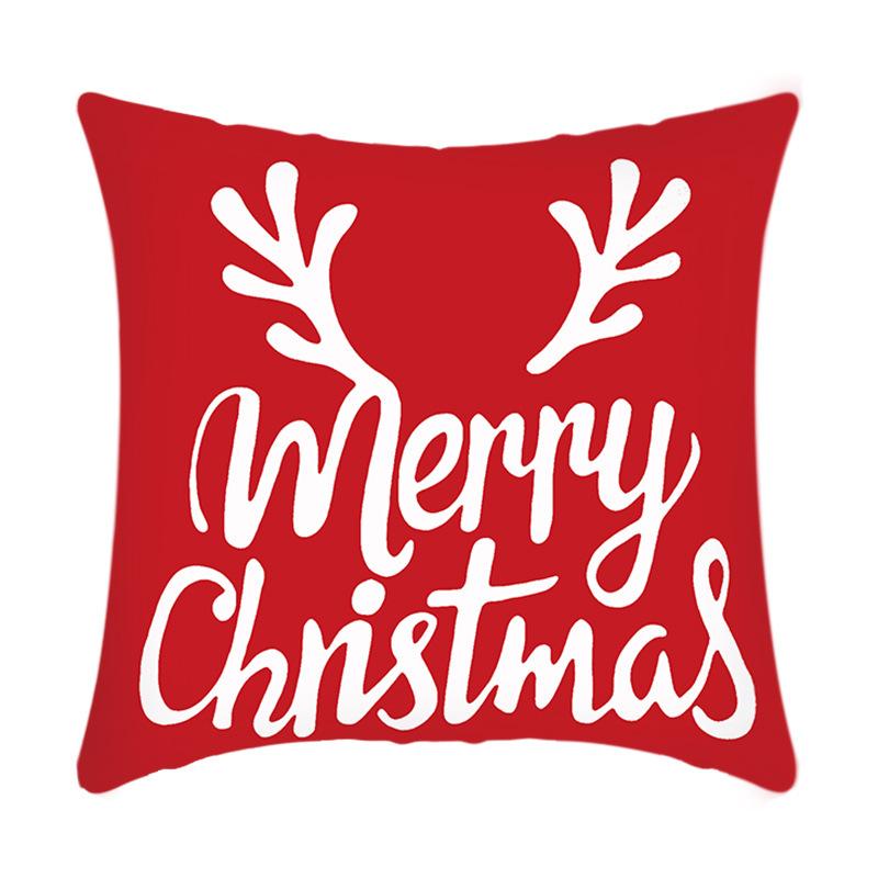 New Christmas Sofa Pillow Cover Home Red Simple Printed Bedside Pillow Cover