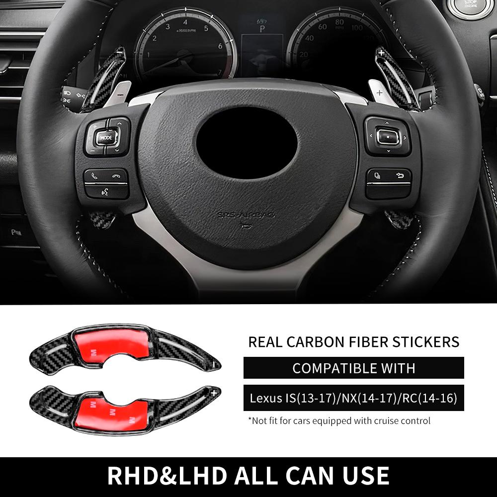 

Real Hard Carbon Fiber Cover For Lexus IS 2013-2017,NX 2014-2017,RC 2014-2016 Car Steering Wheel Paddle Covers Sticker For RC 2014-2016 чорний