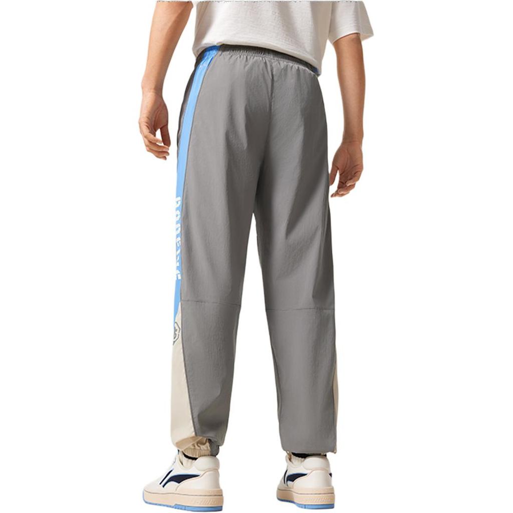Li Ning Badfive Casual Minimalist Color-Block Tapered Knit Sports Pants Men Pants Iron-Gray AYKV073-4