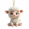 Acrylic Little Sheep Pendant Flat Car Rearview Mirror Charm  Christmas Decoration