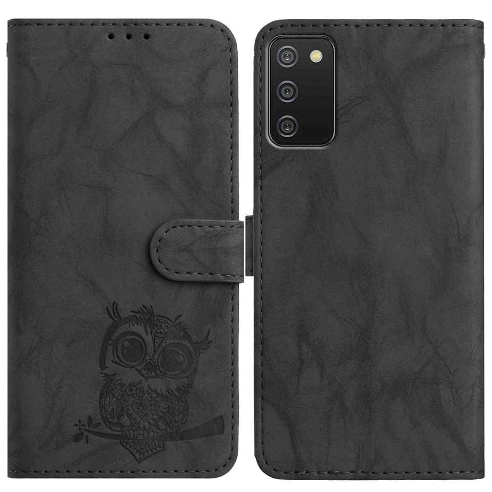 8-Color Owl Embossed Pattern Wallet Case for Samsung Galaxy A12 A15 A26 S20-S25...,Flip Card Design