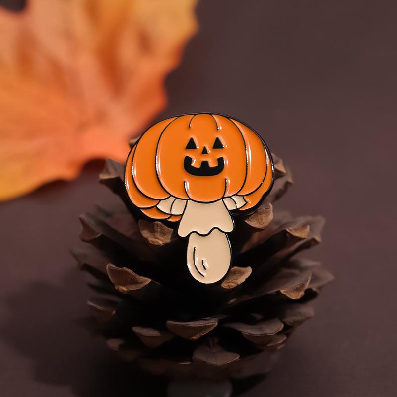 Halloween Adorable Cartoon Plant Series Badge Cute Mushroom Pumpkin Lantern Brooch