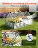 Raised Garden Bed with Cover, 1800 X 900 X 300 Mm, Rectangular Galvanized Metal Planter Box Outdoor, with PE Greenhouse Cover & Gloves, Rustproof