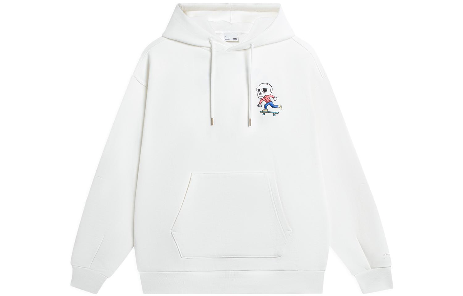 Li Ning Sweatshirts Unisex White Hooded Moderate Regular AWDS913-3 L