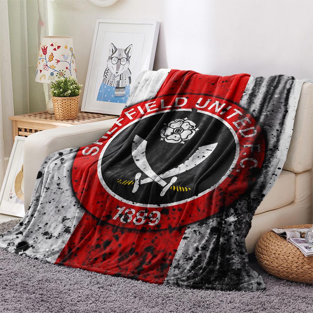 Sheffield United Football Club Print Flannel Blanket, High Quality Comfortable for All Seasons, Home Decor, Warmth and Comfort