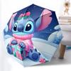 1pc Sturdy 8-Bone Auto Umbrella, Stitch Pastel Donut Floral Umbrella, Digital Printed, Foldable Umbrella for On-the-Go Outdoor Use