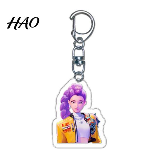 Long-lasting Anime Keychain Witch Hunter Acrylic Pendant Holder Ornamental Cat Vivid Character Expression Bag Accessory Collectible