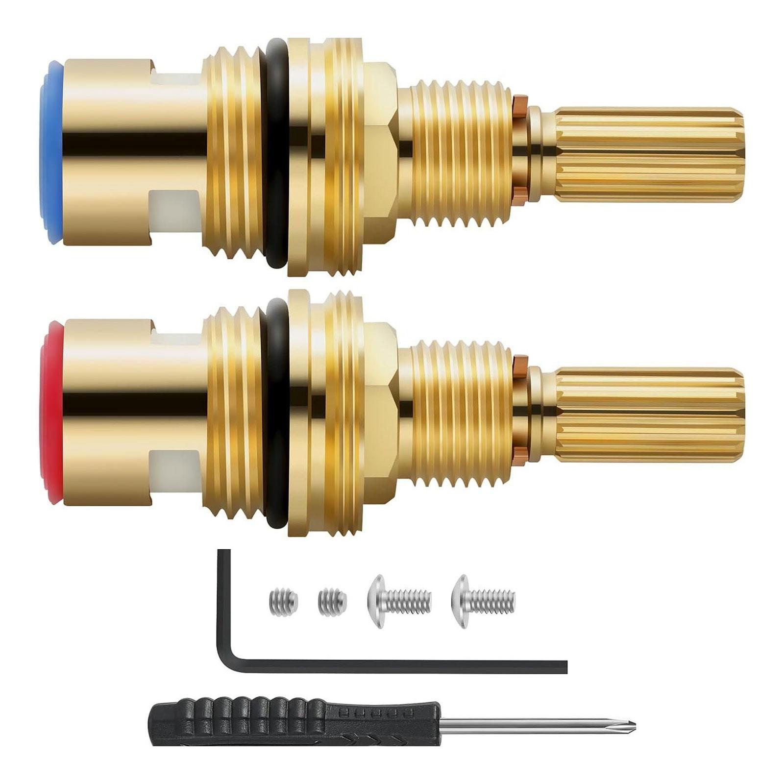 

Faucet Valves Replacement Hot And Cold Water Spools Brass Ceramic Stem Disc Cartridges for Washroom Basins Tap Enduring 1