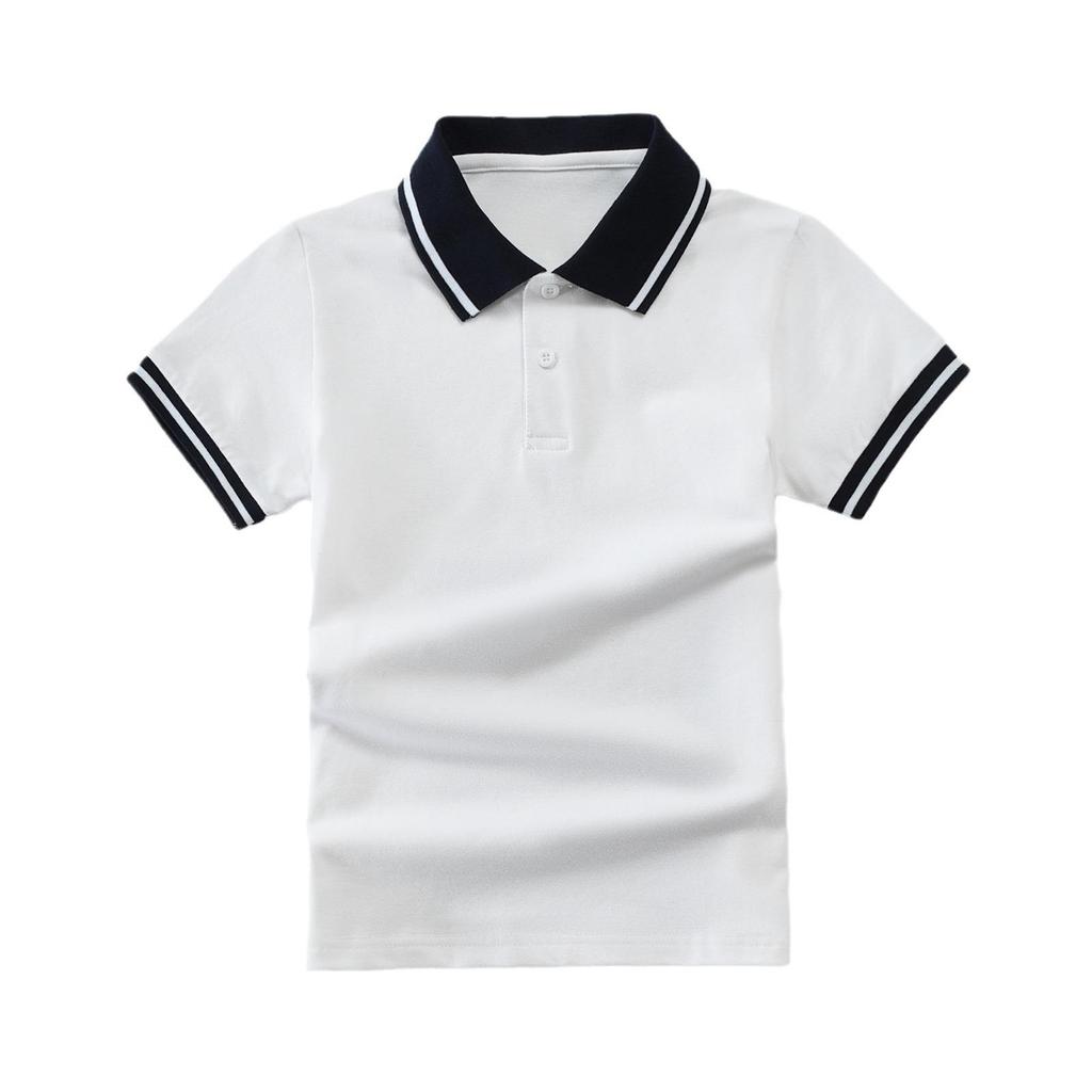 Dětské školní uniformy: Klučičí a dívčí letní polokošile, trička s krátkým rukávem, velikosti 110-190