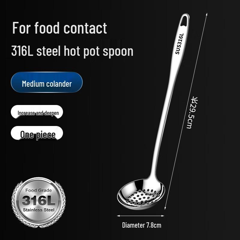 

Zhaoran 304 Food-Grade Stainless Steel Soup Spoon & Slotted Spoon Set