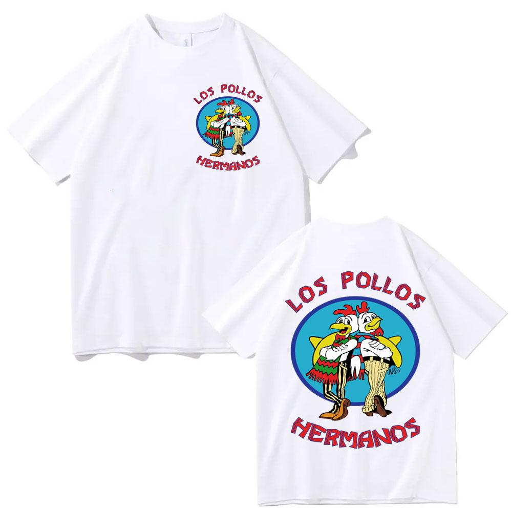 TV Series Breaking Bad Los Pollos Hermanos Graphic T Shirts Vintage Y2K Clothing Tshirt Casual Fashion Loose Tshirts Unisex