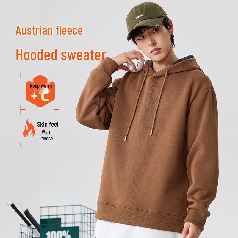 Baleno Men's Heavyweight Fleece Lined Hooded Sweatshirt