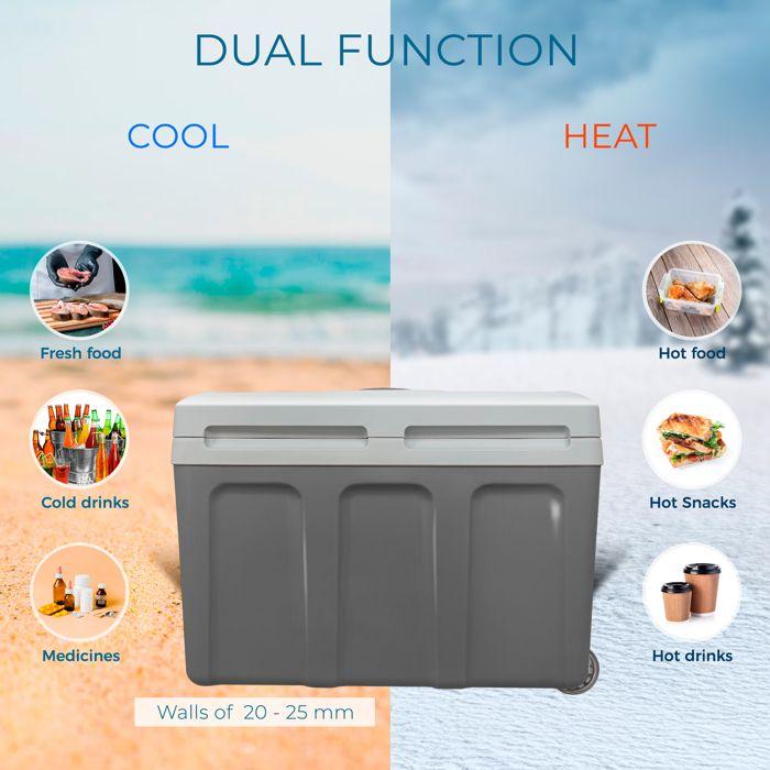 Glacière Électrique portable 40 Litres, 12V / 220 - 240V Voiture et Camping Briebe CF1155 58 W Gris 01024