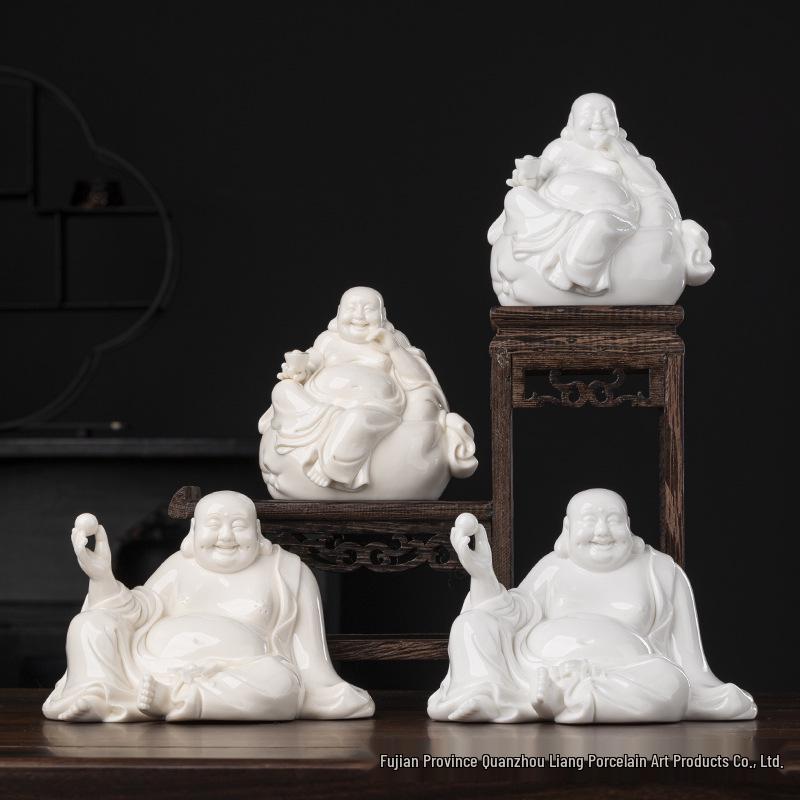 Chinese Classical White Porcelain Lady Figurine for Home Decor