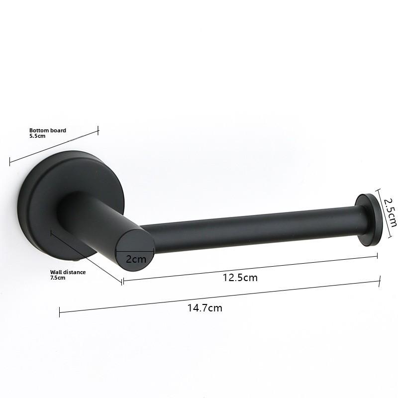 Minimalist 304 Stainless Steel Bathroom Tissue Dispenser For Commercial Use Black Horizontal