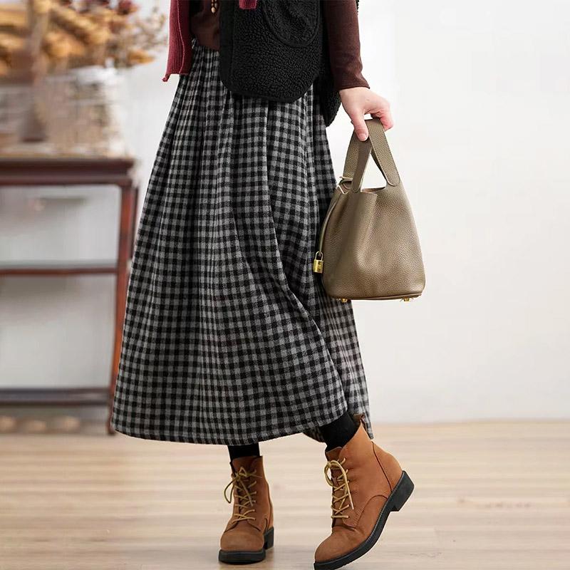 Skirt for Women Casual Versatile Elastic High Waist Long Loose Trousers Stretchy Slim Skirt