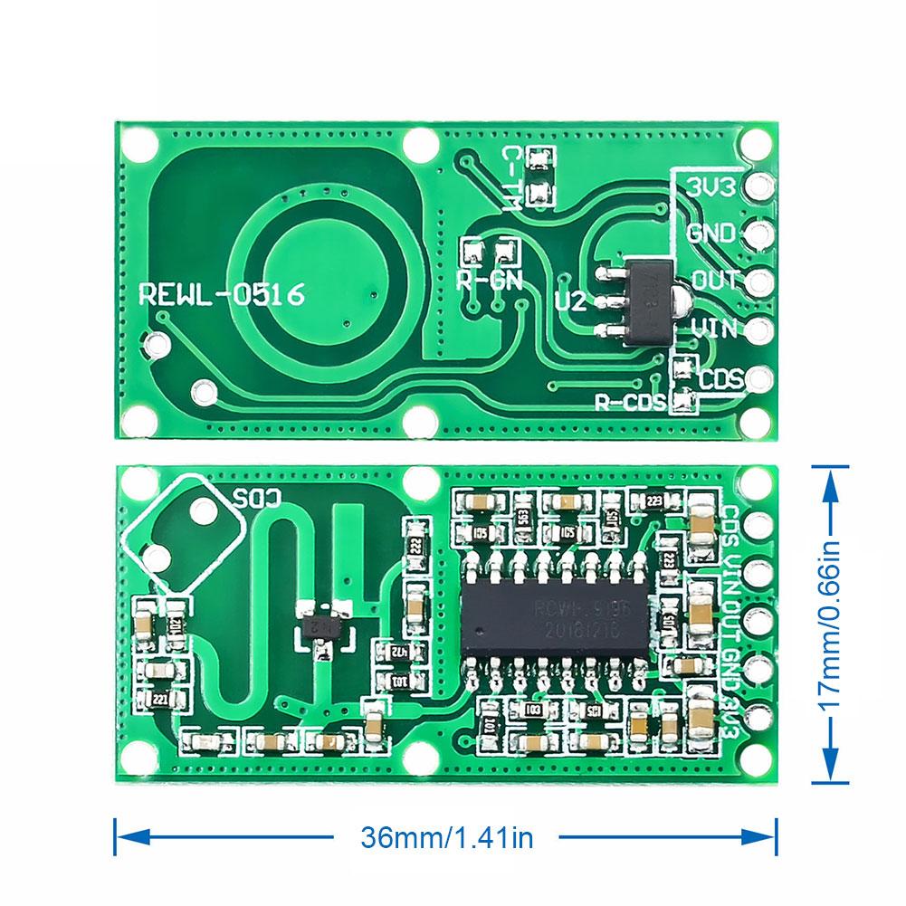 10/20Pcs RCWL-0516 Human Body Induction Switch Module 3.3V Microwave Radar Sensor Intelligent Module 5-8M Distance for Arduino