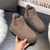 Bottes moelleuses de couleur unie pour femmes 36-44, bottes d'hiver à semelle épaisse et semelle souple avec doublure en peluche, bottes de neige chaudes antidérapantes