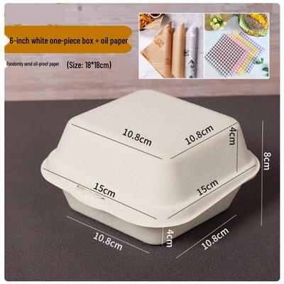 Sanbile Wegwerp 6-inch Taart & Burger Afhaaldozen met Olievrij Papier