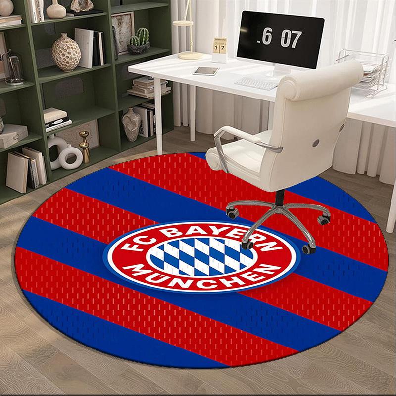1PC round rug Munich FC Crest Printed Round Area Rug ,Rug For Home Office, Round Chair Rug, Decorative Carpet Fan gifts Christmas gift