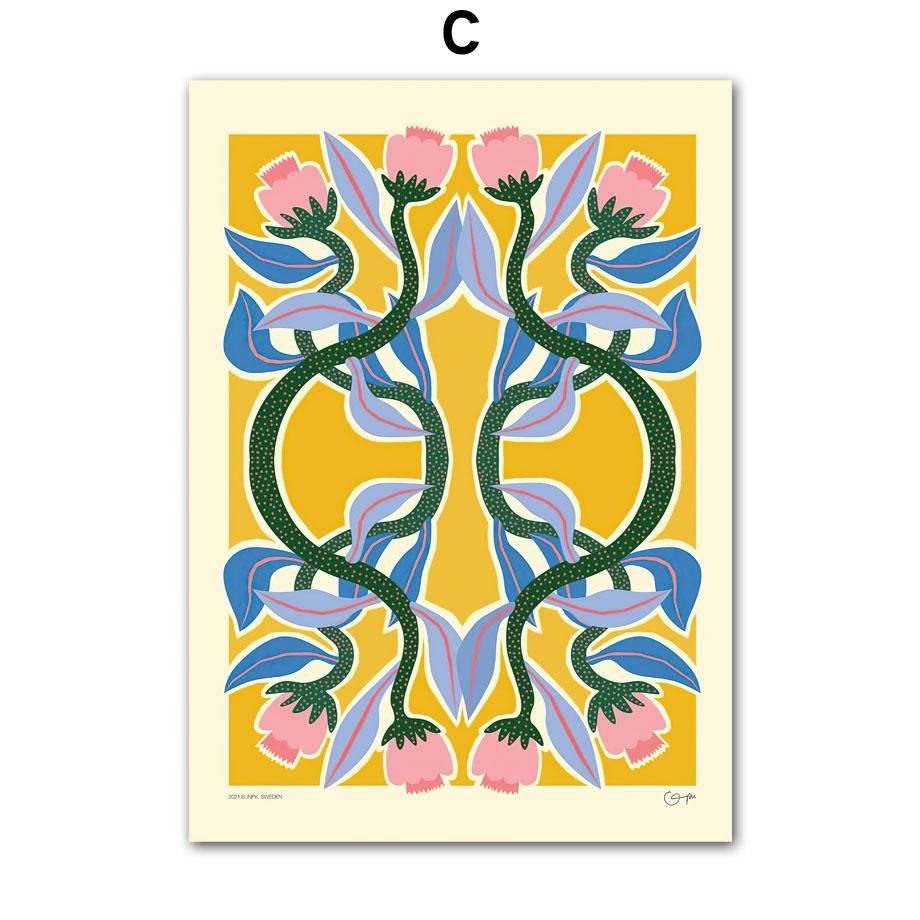 Μινιμαλιστικό Βάζο Λουλουδιών Μπολ Φρούτων Πουλί Αφηρημένο Μποέμ Αφίσες Και Εκτυπώσεις Τέχνη Τοίχου Ζωγραφική σε Καμβά Εικόνες για Διακόσμηση Σαλονιού