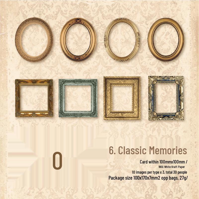 Yan Ji Retro Border Art Collection: Hollow Journal DIY Material Set (30 Sheets)