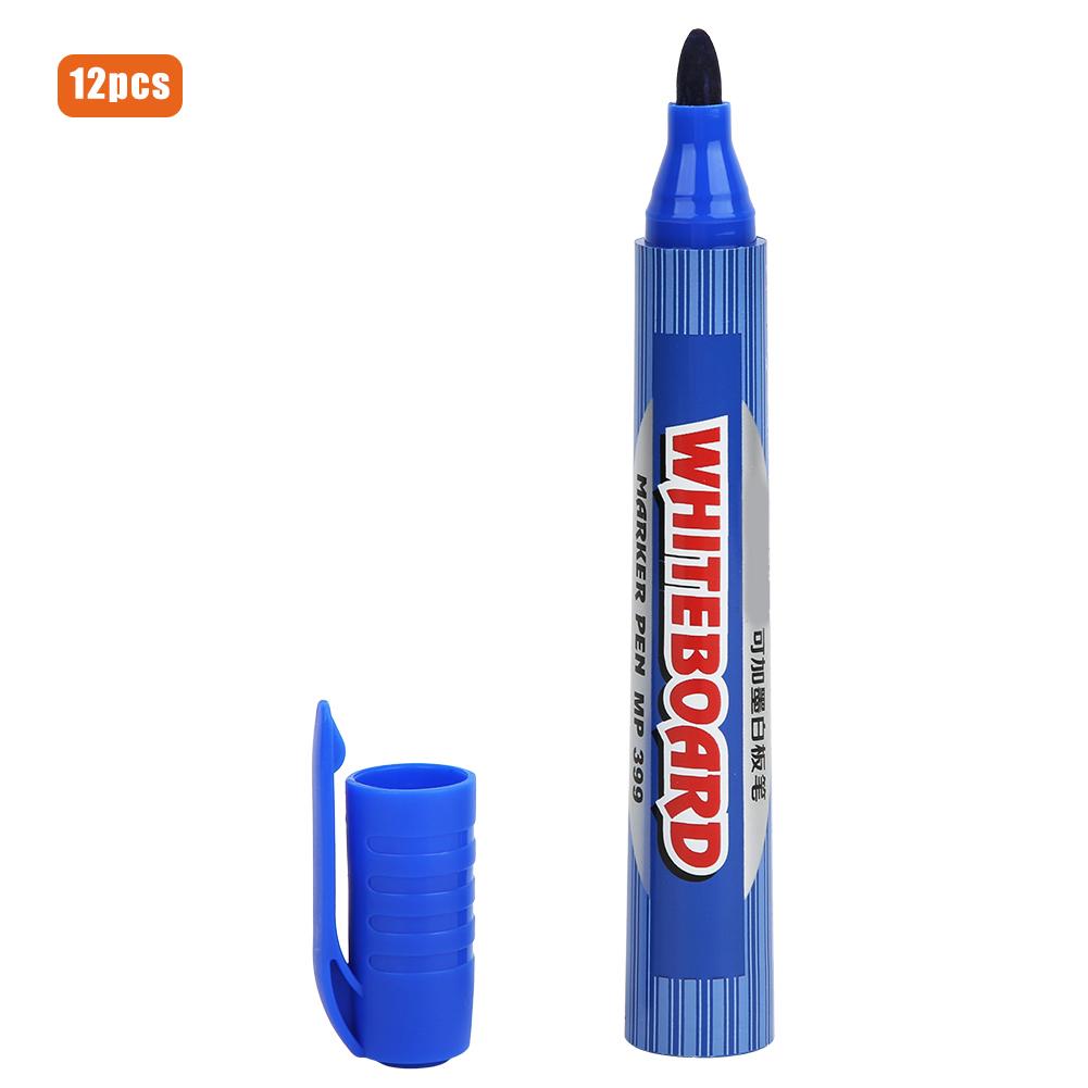 

12Pcs Whiteboard Pen Large Capacity Plastic Shell Erasable Stationery Office School Supplies Blue синій