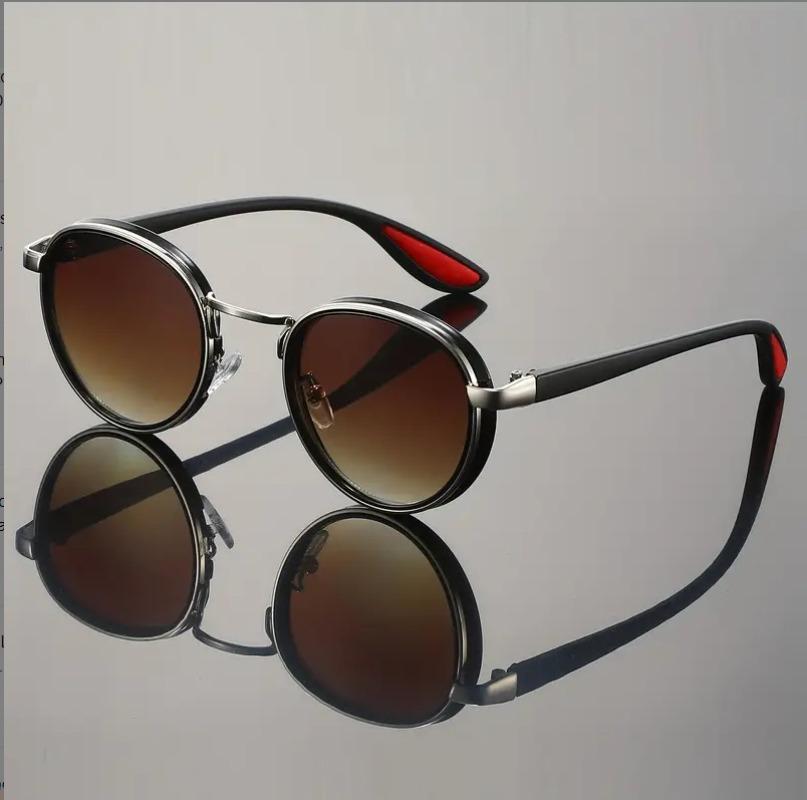 UV Protection Lightweight Comfortable Durable High Quality Retro Alloy Metal Round Shaped Male Female Sun Glasses